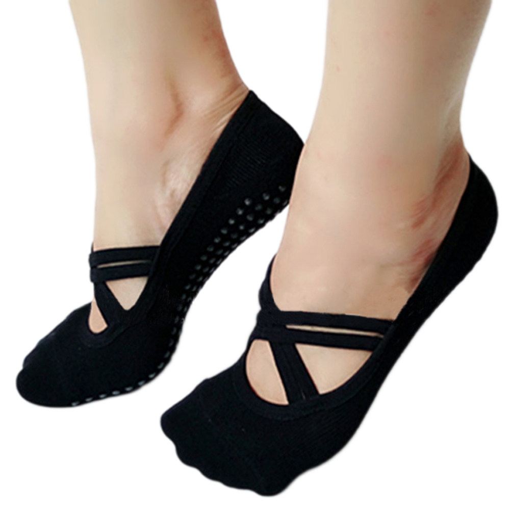 Grip Sock Yoga - Женские носки для йоги, черные, нескользящие,