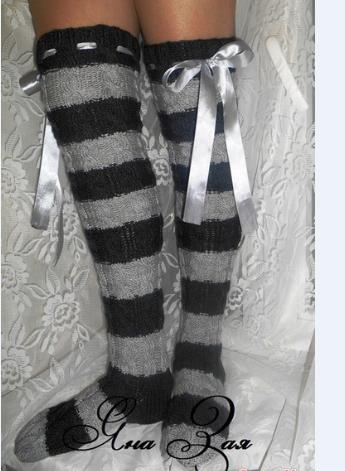 Thigh High Sock Stay Up - Женские вязаные чулки до бедра, мягкие