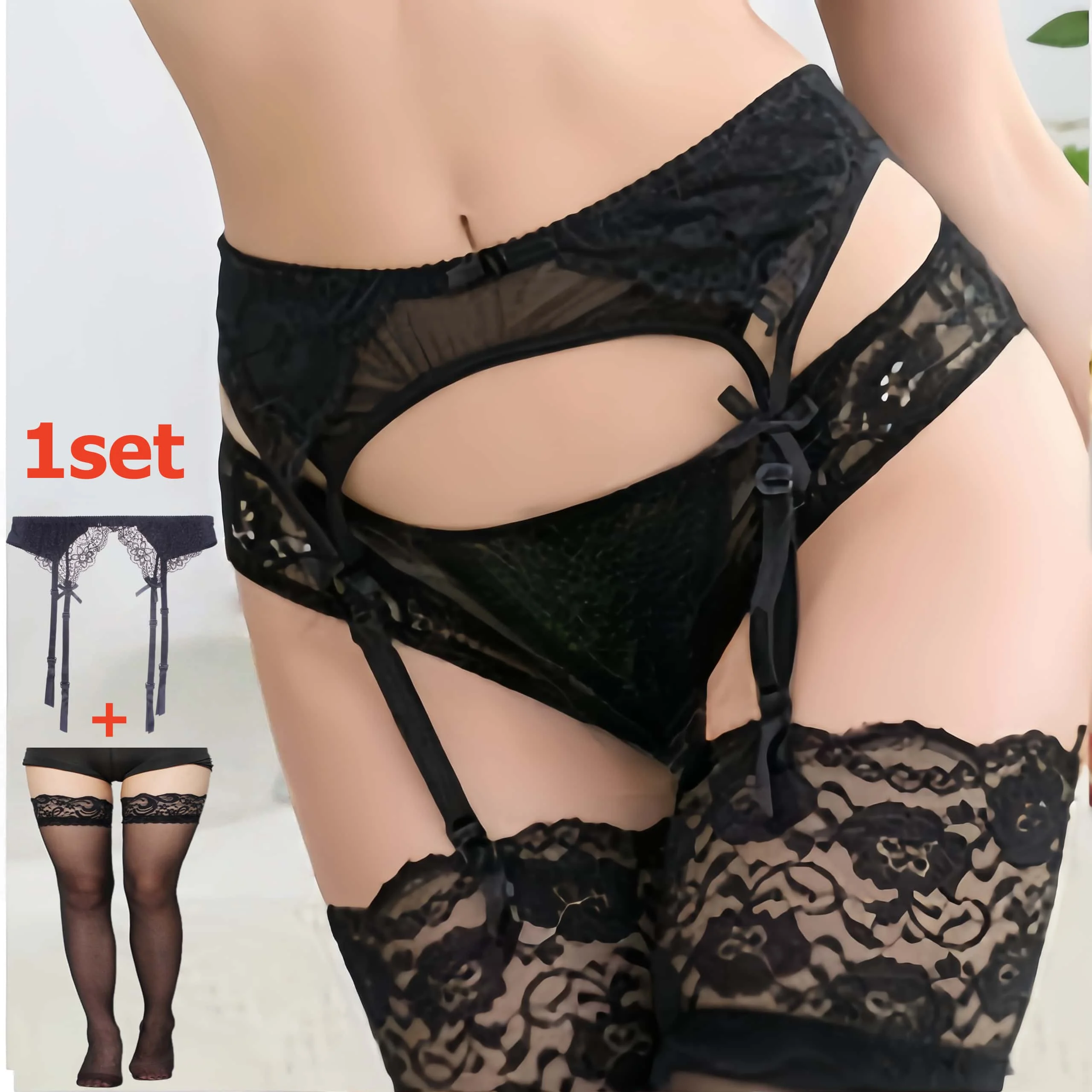 Tights Pantyhose Sheer - Комплект из 2-х предметов: женские кружевные